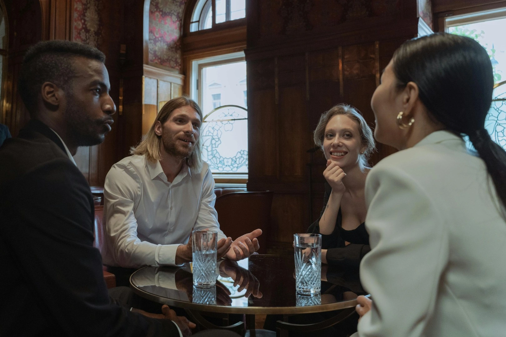 People connecting at an Off Script evening
